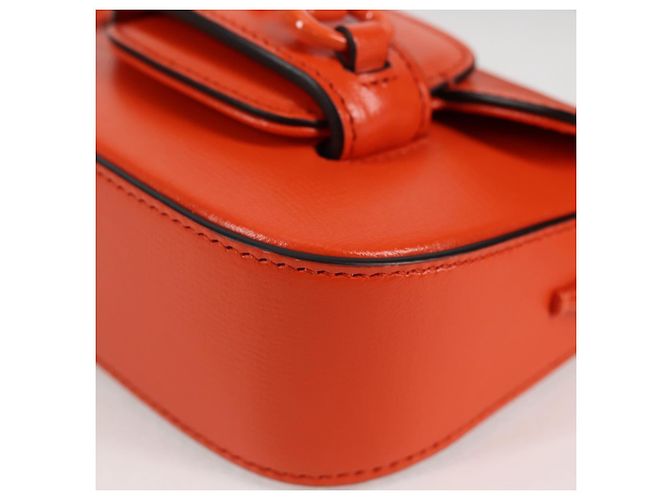 Borsa a spalla in pelle GUCCI Sherry Line arancione rosso navy 726863 Auth 127887M - vista 16