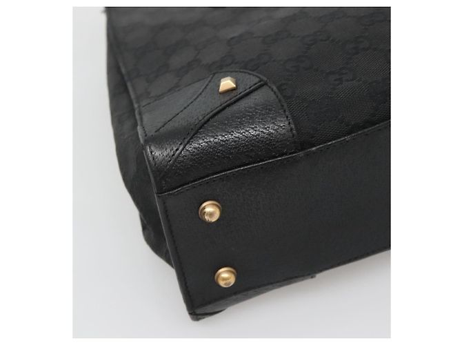 Borsa a mano in tela GG Gucci nera e oro 120895 Auth 130978 Nero D'oro - vista 14