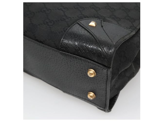 Borsa a mano in tela GG Gucci nera e oro 120895 Auth 130978 Nero D'oro - vista 15