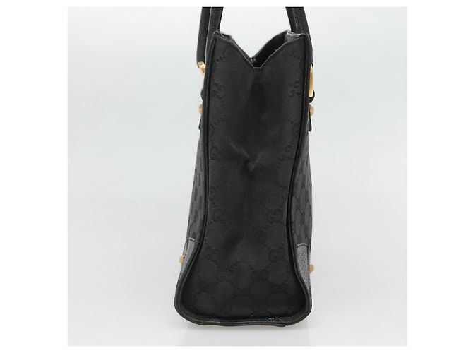 Borsa a mano in tela GG Gucci nera e oro 120895 Auth 130978 Nero D'oro - vista 3