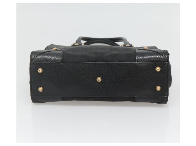 Borsa a mano in tela GG Gucci nera e oro 120895 Auth 130978 Nero D'oro - vista 5