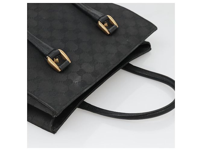 Borsa a mano in tela GG Gucci nera e oro 120895 Auth 130978 Nero D'oro - vista 6