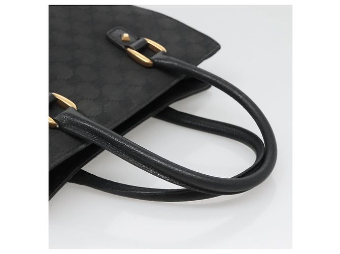 Borsa a mano in tela GG Gucci nera e oro 120895 Auth 130978 Nero D'oro - vista 7