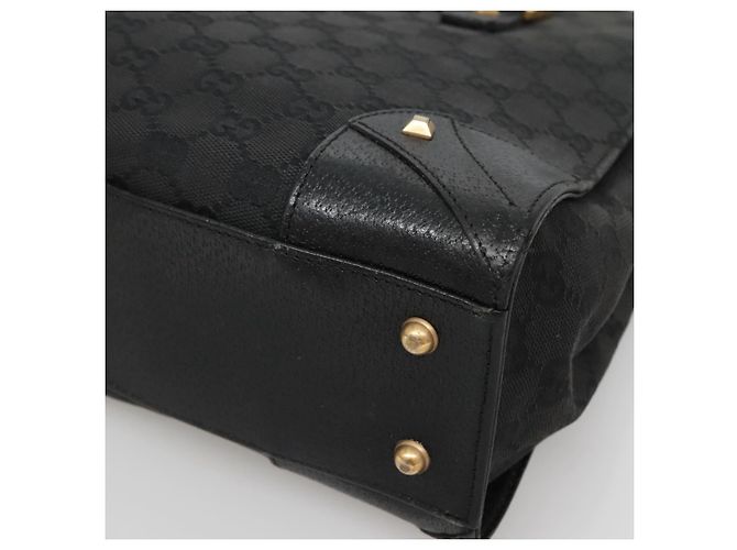 Borsa a mano in tela GG Gucci nera e oro 120895 Auth 130978 Nero D'oro - vista 9