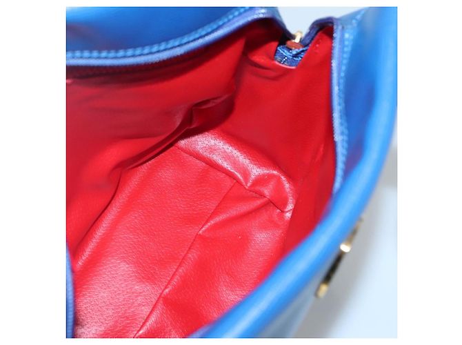 Céline Borsa a Spalla CELINE in Pelle Blu Oro Auth BA3538 D'oro - vista 19