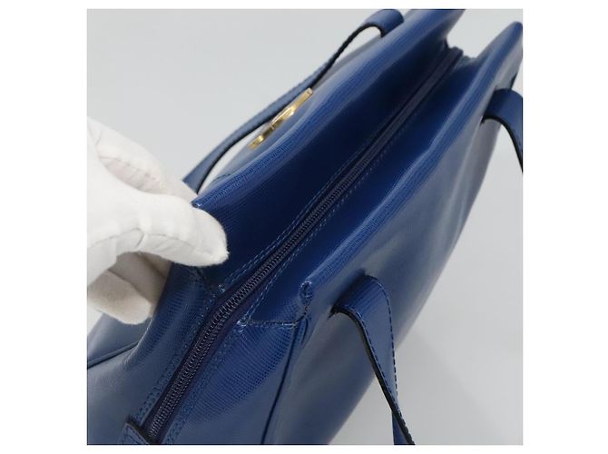 Céline Borsa a Spalla CELINE in Pelle Blu Oro Auth BA3538 D'oro - vista 6
