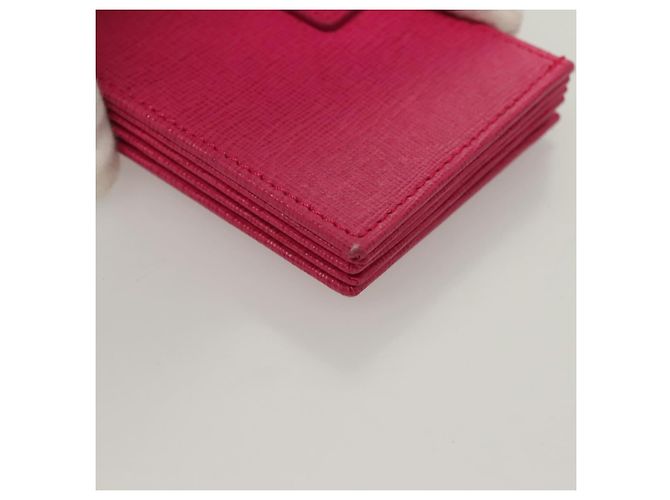 FENDI Card Case Leather Pink Gold Auth SW1004 Golden - view 16