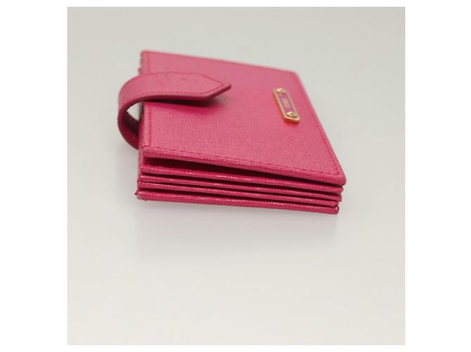 FENDI Card Case Leather Pink Gold Auth SW1004 Golden - view 4