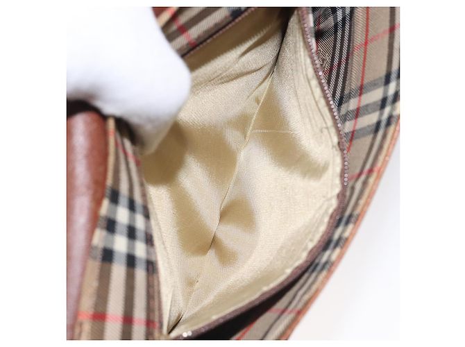 Burberry Borsa a spalla in pelle marrone dorato Auth ti3255 D'oro - vista 12