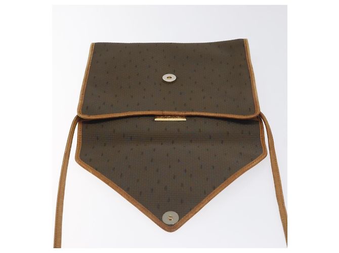 Borsa a Spalla SAINT LAURENT PVC Marrone Oro Auth am8777 D'oro - vista 10
