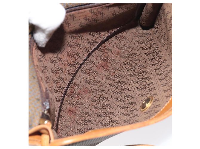 Borsa a Spalla SAINT LAURENT PVC Marrone Oro Auth am8777 D'oro - vista 11