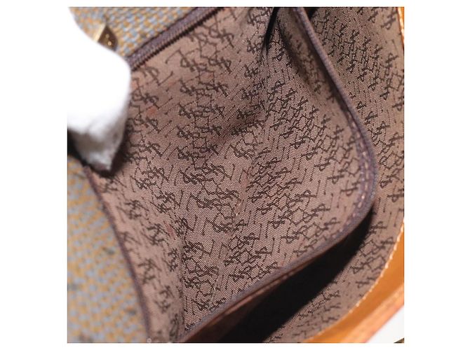 Borsa a Spalla SAINT LAURENT PVC Marrone Oro Auth am8777 D'oro - vista 12