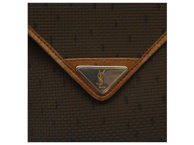 Borsa a Spalla SAINT LAURENT PVC Marrone Oro Auth am8777 D'oro - vista 17
