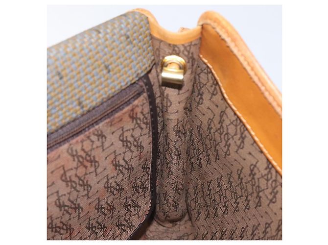 Borsa a Spalla SAINT LAURENT PVC Marrone Oro Auth am8777 D'oro - vista 19