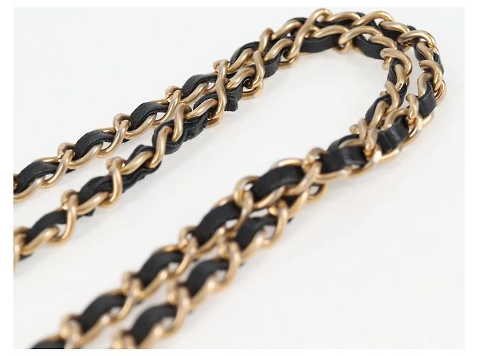 CHANEL Borsa a Spalla Chain Pouch in Pelle di Agnello Nera Oro CC Auth 128104SM Nero D'oro - vista 15