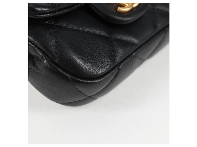CHANEL Borsa a Spalla Chain Pouch in Pelle di Agnello Nera Oro CC Auth 128104SM Nero D'oro - vista 16