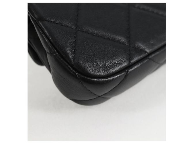 CHANEL Borsa a Spalla Chain Pouch in Pelle di Agnello Nera Oro CC Auth 128104SM Nero D'oro - vista 18