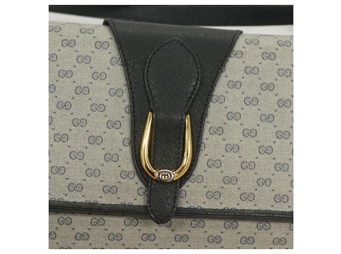 Gucci Borsa a spalla Micro GG Supreme in PVC Navy Gold 89 02 050 Auth BA3432 D'oro Blu navy - vista 18