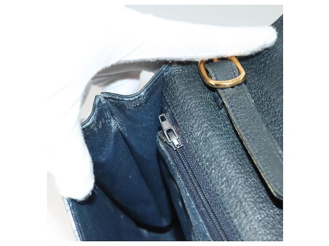 Gucci Borsa a spalla Micro GG Supreme in PVC Navy Gold 89 02 050 Auth BA3432 D'oro Blu navy - vista 24