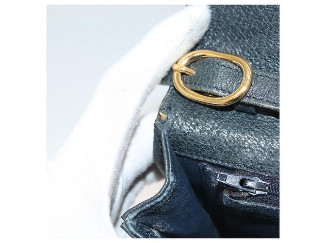 Gucci Borsa a spalla Micro GG Supreme in PVC Navy Gold 89 02 050 Auth BA3432 D'oro Blu navy - vista 9