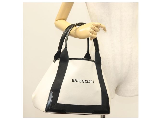 Cabas S Tote Bag aus Canvas in Weiß BALENCIAGA 339933 Auth mr1425 - Ansicht 22