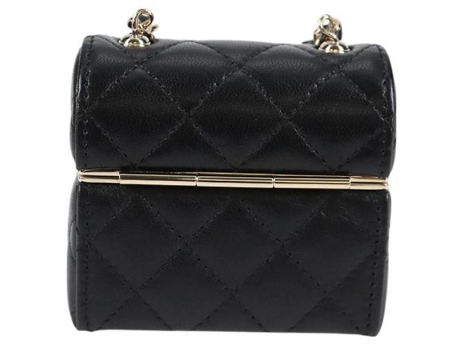 CHANEL Borsa a Spalla Matelassé con Catena in Pelle di Agnello Nera Oro CC Auth 127743SM Nero D'oro - vista 2