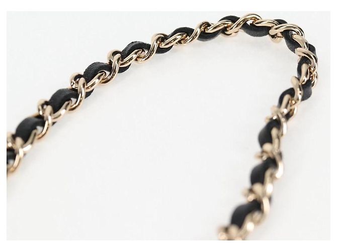 CHANEL Borsa a Spalla Matelassé con Catena in Pelle di Agnello Nera Oro CC Auth 127743SM Nero D'oro - vista 8