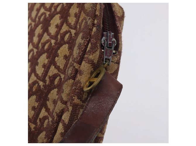Borsa a spalla in tela Trotter Christian Dior rossa Auth 130911 - vista 10