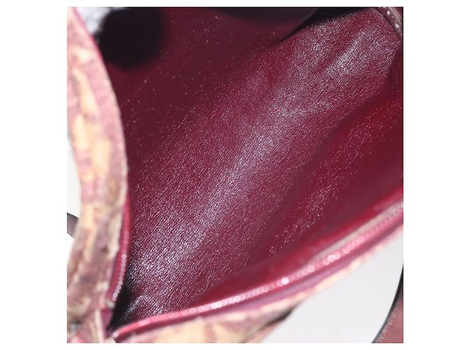 Borsa a spalla in tela Trotter Christian Dior rossa Auth 130911 - vista 12