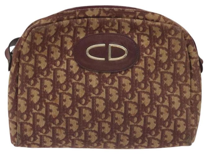 Borsa a spalla in tela Trotter Christian Dior rossa Auth 130911 - vista 13