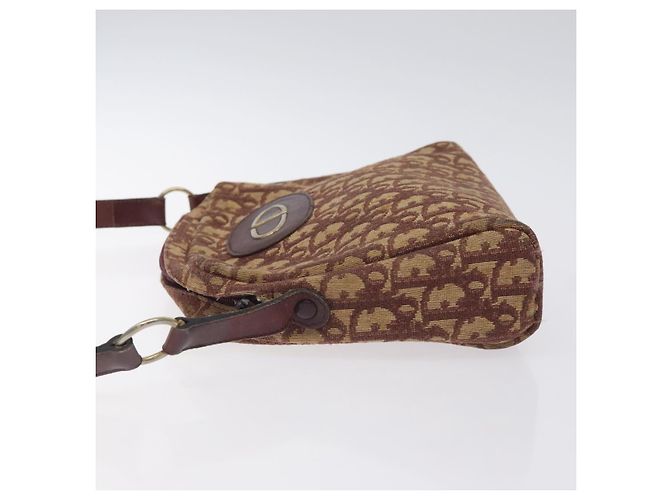 Borsa a spalla in tela Trotter Christian Dior rossa Auth 130911 - vista 4
