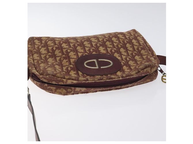 Borsa a spalla in tela Trotter Christian Dior rossa Auth 130911 - vista 6