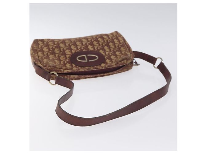 Borsa a spalla in tela Trotter Christian Dior rossa Auth 130911 - vista 7