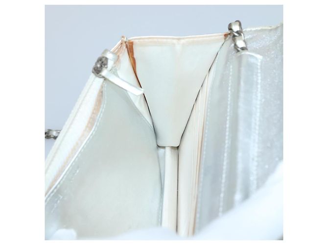 CHANEL Nuova Linea da Viaggio Portafoglio a Catena Nylon Argento CC Auth bs27339 - vista 10