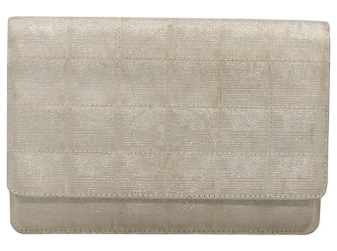 CHANEL Nuova Linea da Viaggio Portafoglio a Catena Nylon Argento CC Auth bs27339 - vista 13