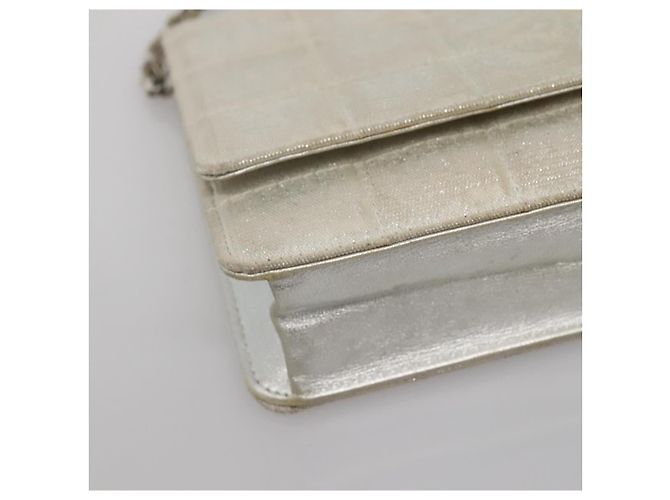 CHANEL Nuova Linea da Viaggio Portafoglio a Catena Nylon Argento CC Auth bs27339 - vista 16