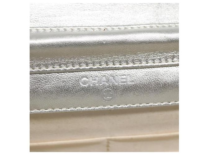 CHANEL Nuova Linea da Viaggio Portafoglio a Catena Nylon Argento CC Auth bs27339 - vista 19
