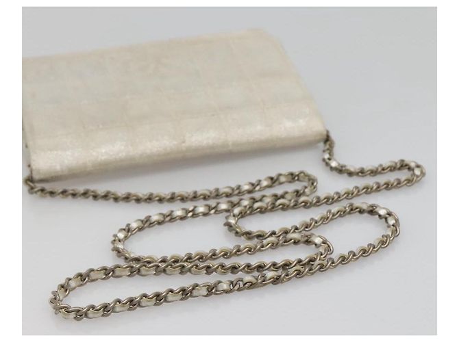 CHANEL Nuova Linea da Viaggio Portafoglio a Catena Nylon Argento CC Auth bs27339 - vista 7