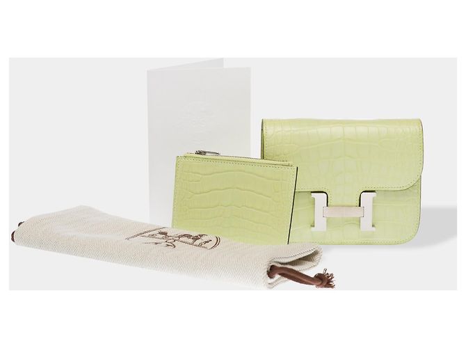 Hermès Acessório HERMES Constance Slim em Crocodilo Amarelo - 102730 - vista 3