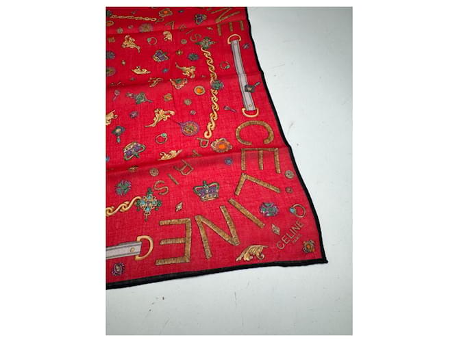 Céline Sciarpa vintage Crline rossa Rosso - vista 2