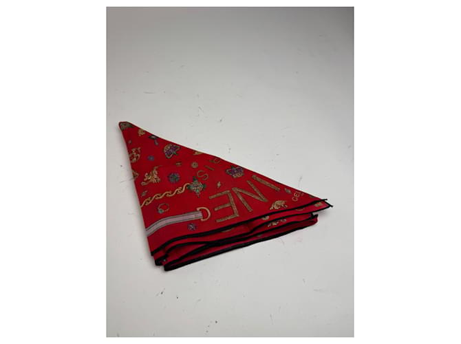 Céline Sciarpa vintage Crline rossa Rosso - vista 3