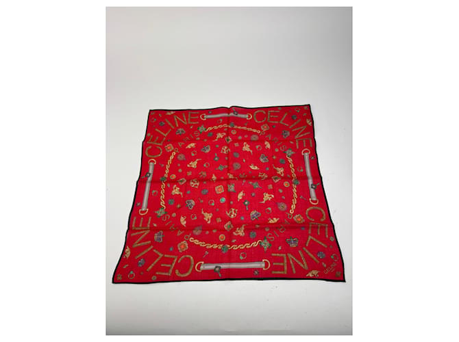 Céline Sciarpa vintage Crline rossa Rosso - vista 5