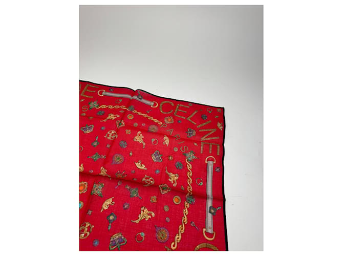 Céline Sciarpa vintage Crline rossa Rosso - vista 6