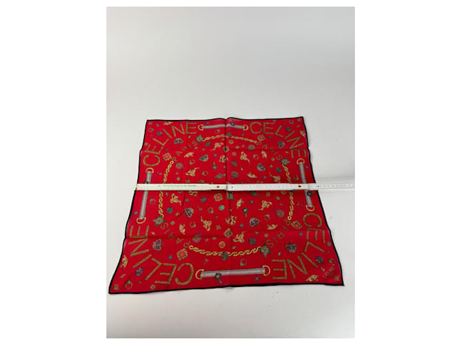 Céline Sciarpa vintage Crline rossa Rosso - vista 7