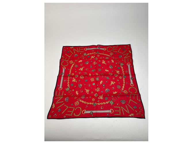 Céline Sciarpa vintage Crline rossa Rosso - vista 9