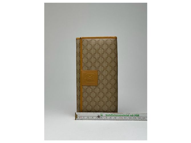 Céline Vintage Celine Triomphe Monogramm Leather wallet beige Brown - view 7