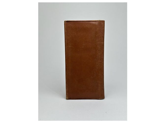 Triomphe Céline Porta tarjetas de identificación de cuero vintage Celine Paris marrón Castaño - vista 6