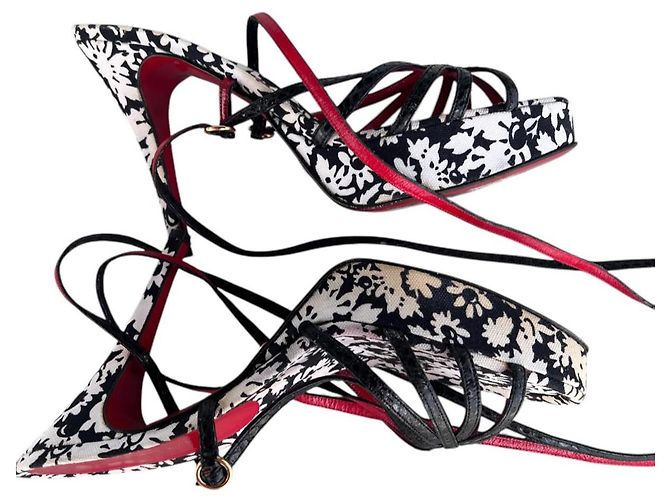 Sandali Dolce & Gabbana in pelle nero e bianco - vista 6