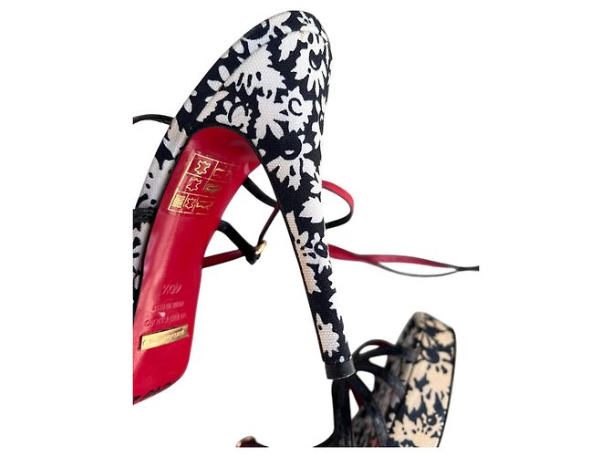 Sandali Dolce & Gabbana in pelle nero e bianco - vista 7
