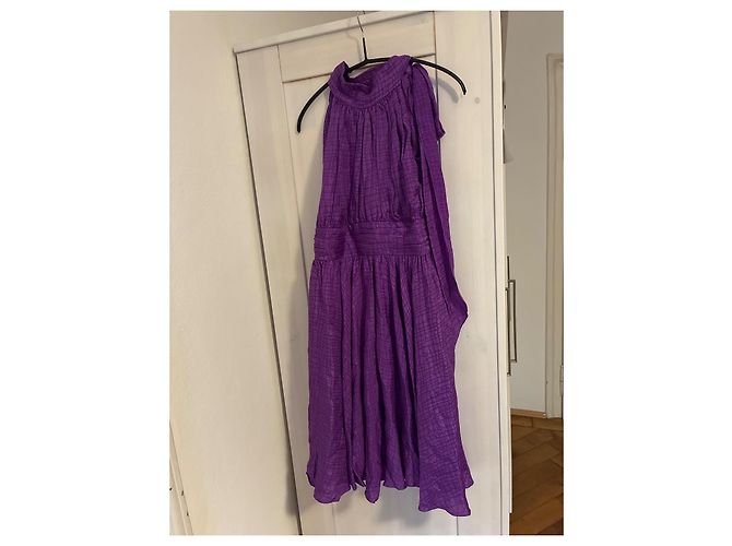 Vestido Milly de seda cuello halter morado Púrpura Morado oscuro - vista 2